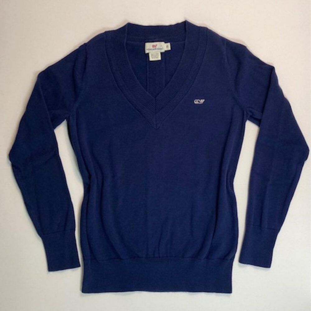 Vineyard Vines Navy Pullover V-Neck Long Sleeve Sweater